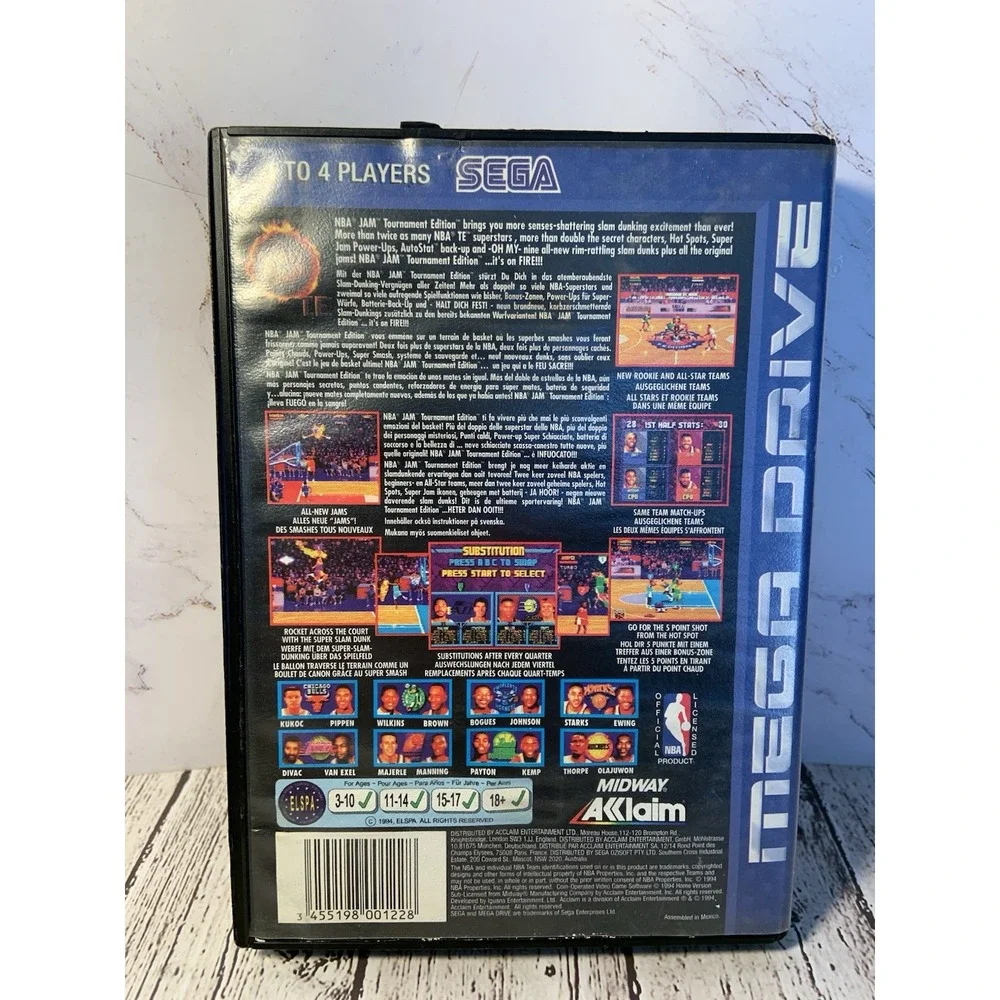 NBA Jam Tournament Mega Drive Retro Game Edition Original Case And‎ Game Works